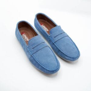 LQ mocassin collége en daim bleu jeans 701