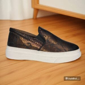 basket en cuir marron-bronze "ref701"